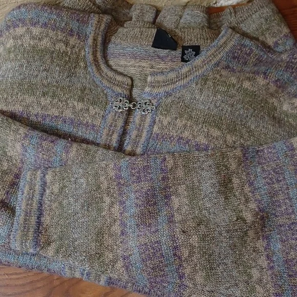 Vintage Nordic Design Sweater Wool Cardigan 2X Pastel - Picture 4 of 10